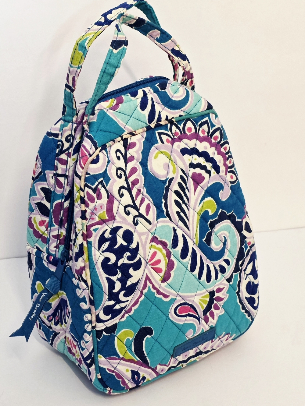 Vera Bradley Lunch Bunch Insulated Bag - Teal & Purple Paisley Quilted Cotton
